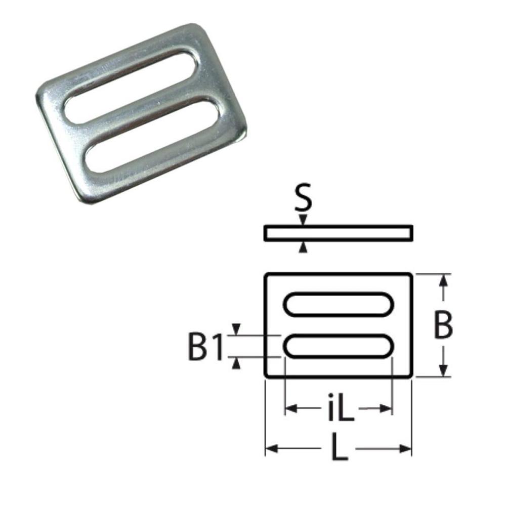 Belt Slider stainless steel 25mm